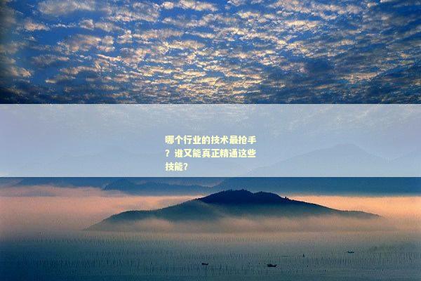 哪个行业的技术最抢手？谁又能真正精通这些技能？