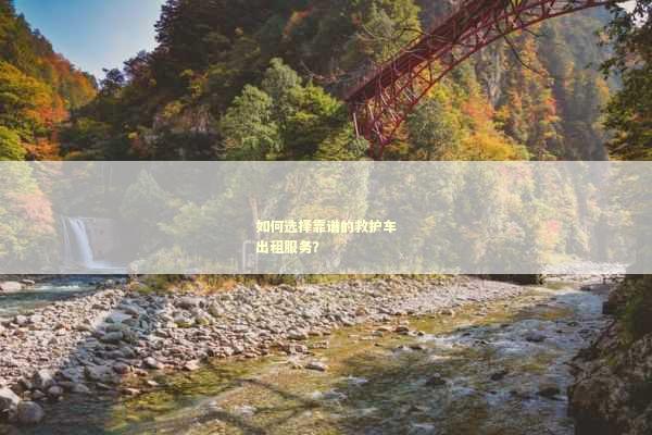 如何选择靠谱的救护车出租服务？